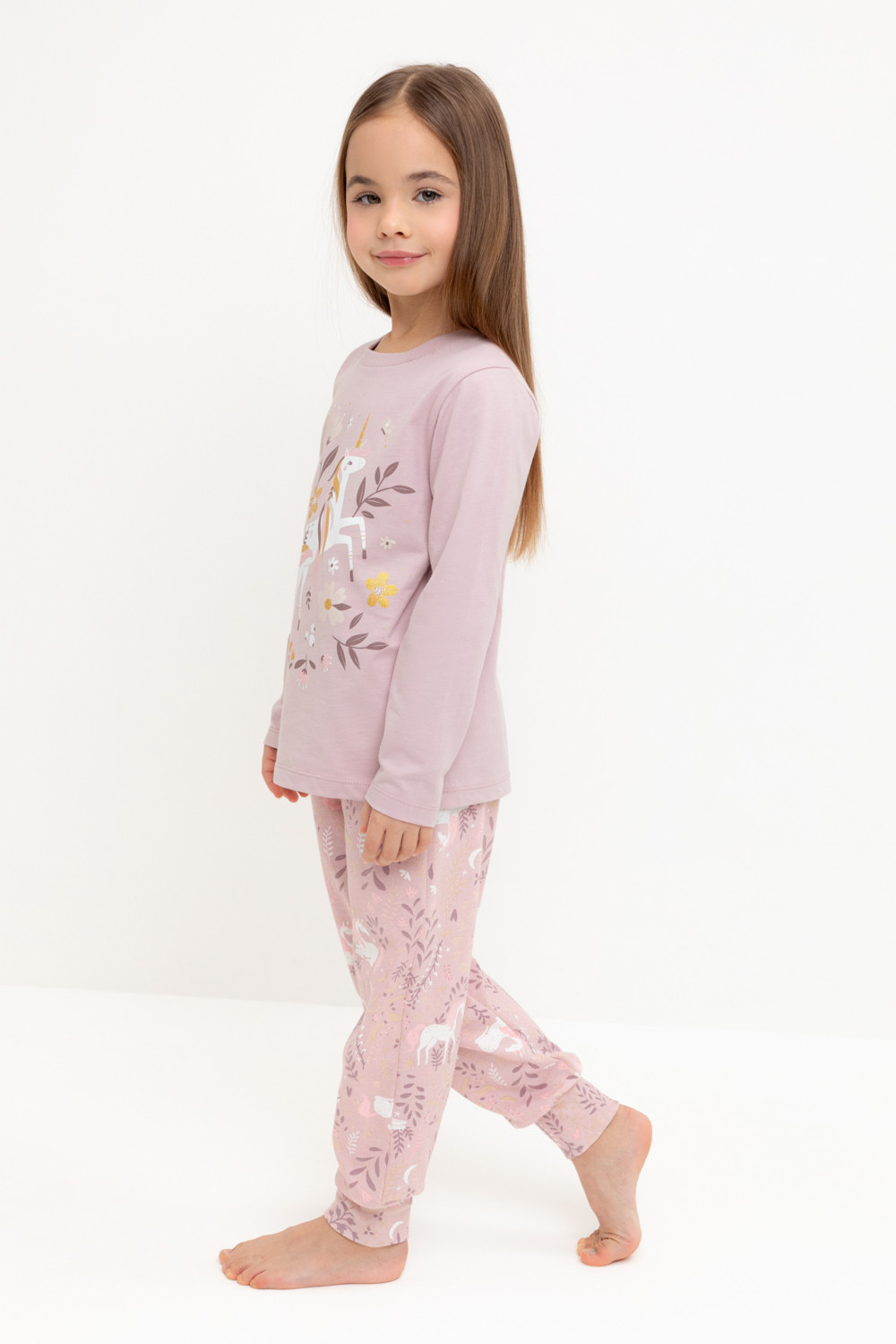 Пижама для девочки, артикул: К 1606, цвет: розовый, фото 4