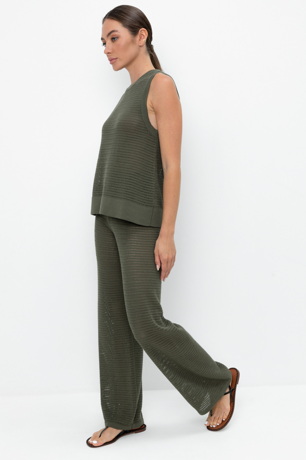 Брюки женские для мам, артикул: ЕВ 429, цвет: зеленый, фото 4