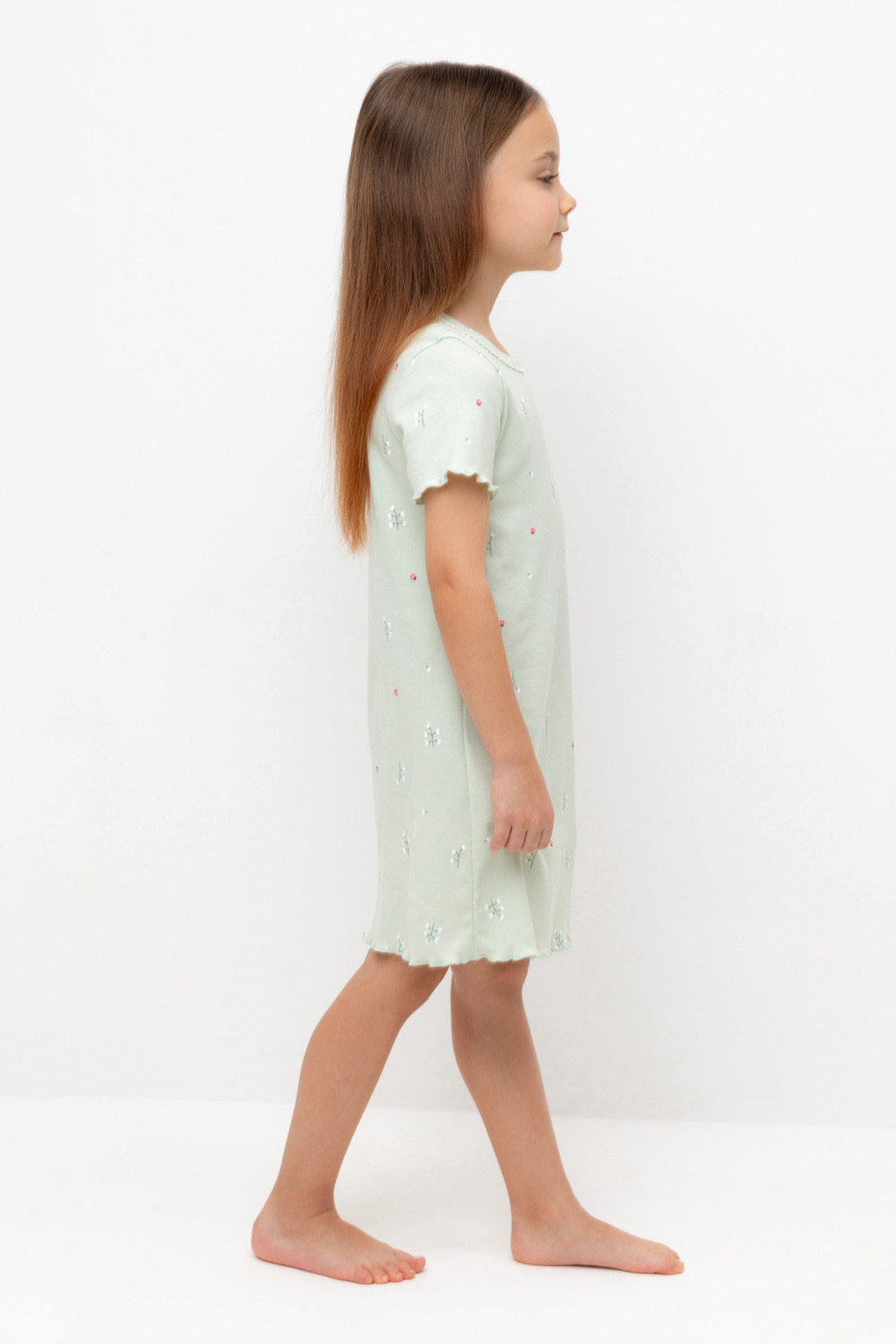 Ночная сорочка для девочки, артикул: К 1180, цвет: зеленый, фото 4