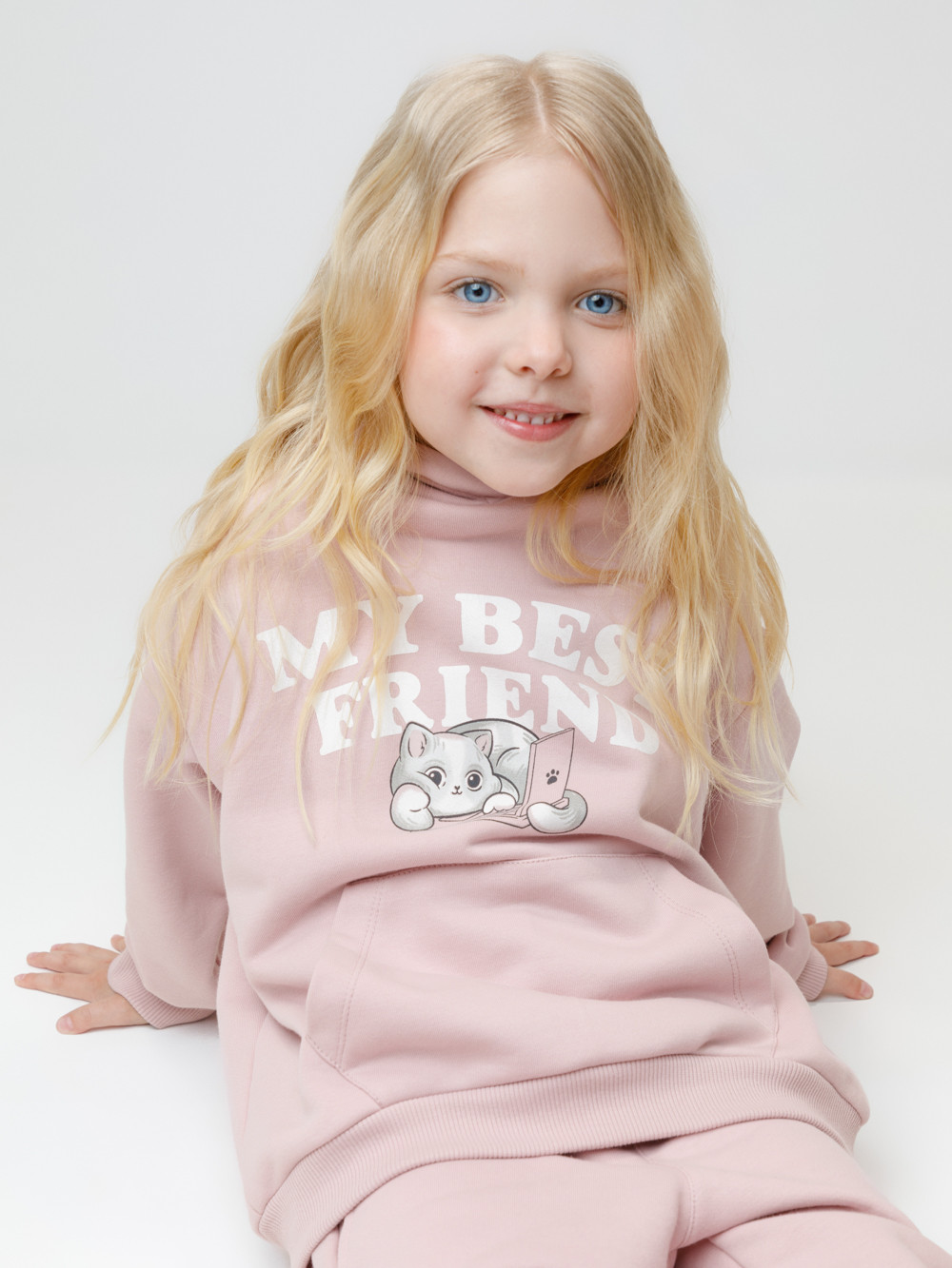 Худи для девочки, артикул: КР 302832, цвет: розовый, фото 4