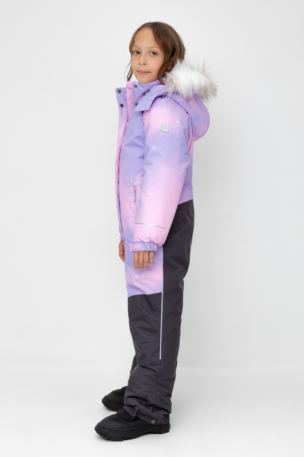 Комбинезоны утепленные для девочки, артикул: ВК 60120/н/4 ГР, цвет: розовый, фото 4