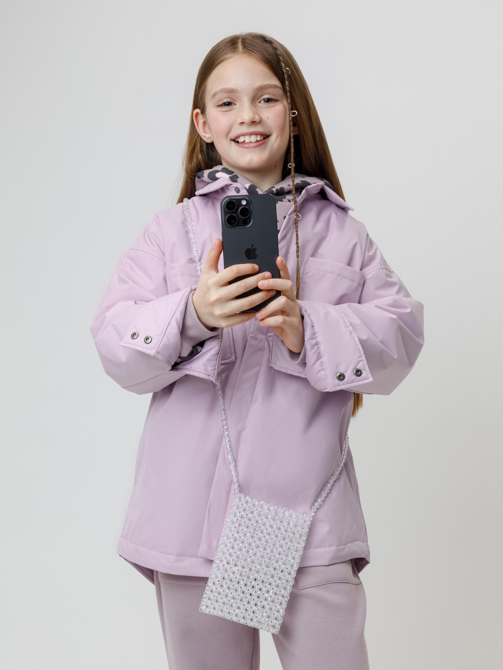 Куртка для девочки, артикул: ВК 32182/1 ГР, цвет: фиолетовый, фото 4