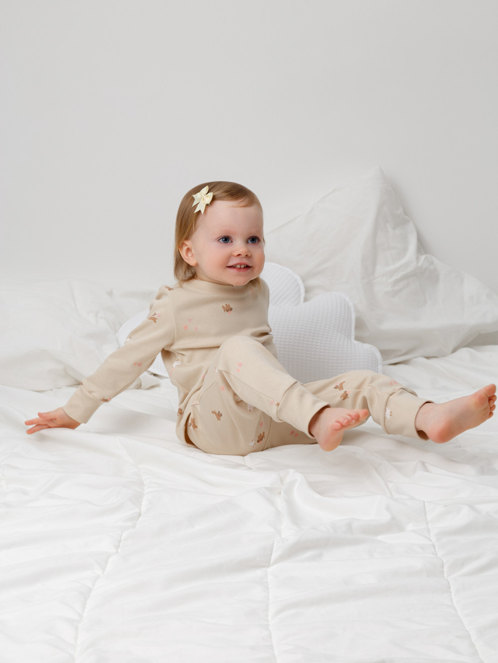 Пижама для девочки, артикул: К 1552, цвет: бежевый, фото 4