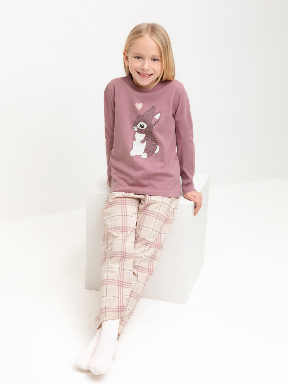 Пижама для девочки, артикул: К 1623, цвет: розовый, фото 3