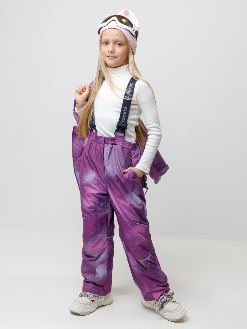 Комплект утепленный для девочки, артикул: ВК 20069/н/1 ГР, цвет: фиолетовый, фото 4