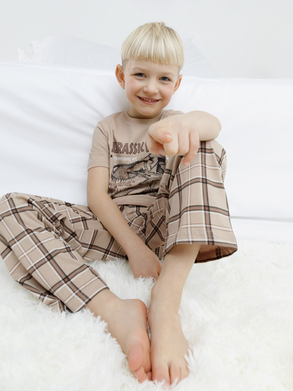 Пижама для мальчика, артикул: К 1599, цвет: бежевый, фото 4