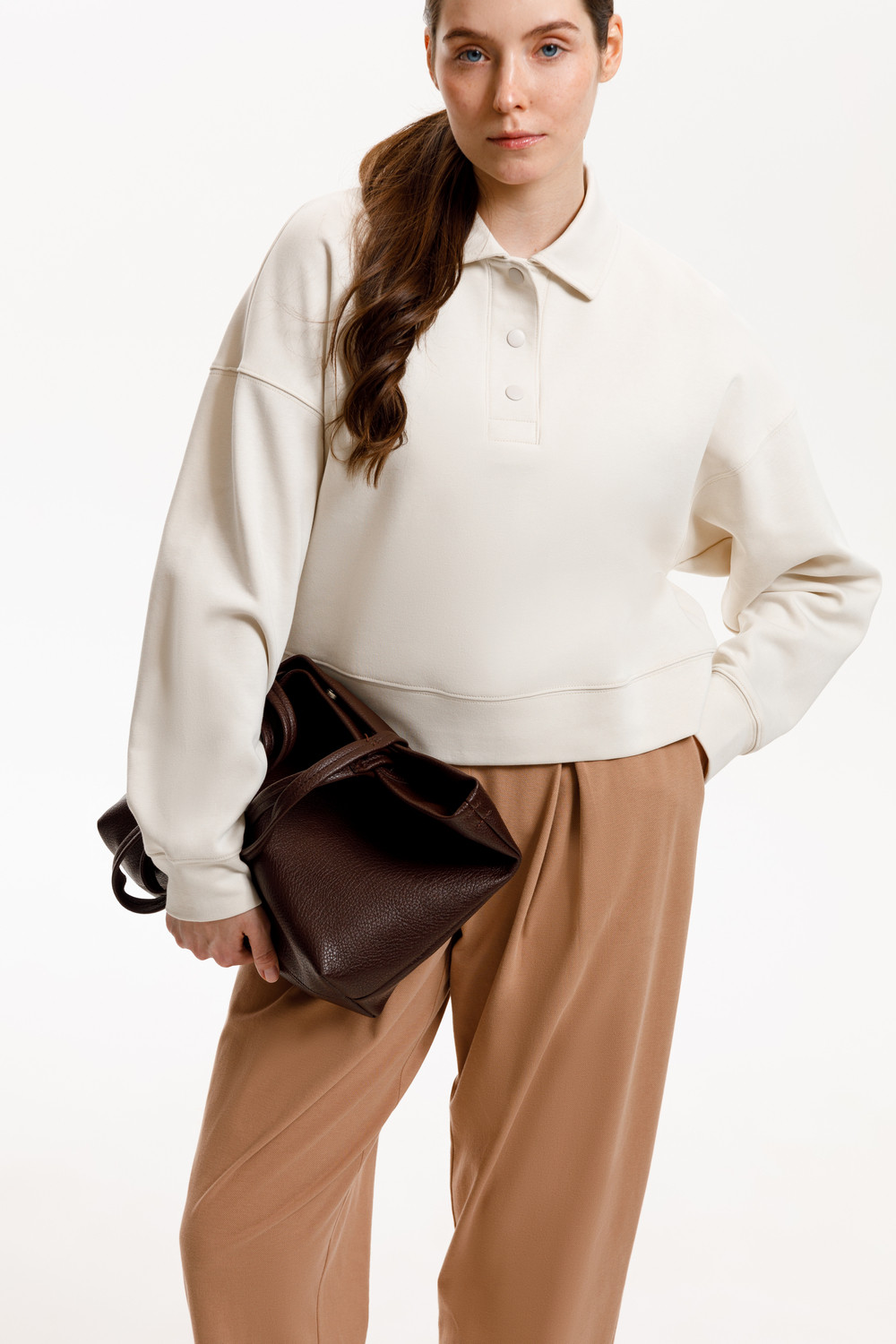 Джемперы женские для мам, артикул: ЕВТ 3282, цвет: светло-бежевый, фото 4