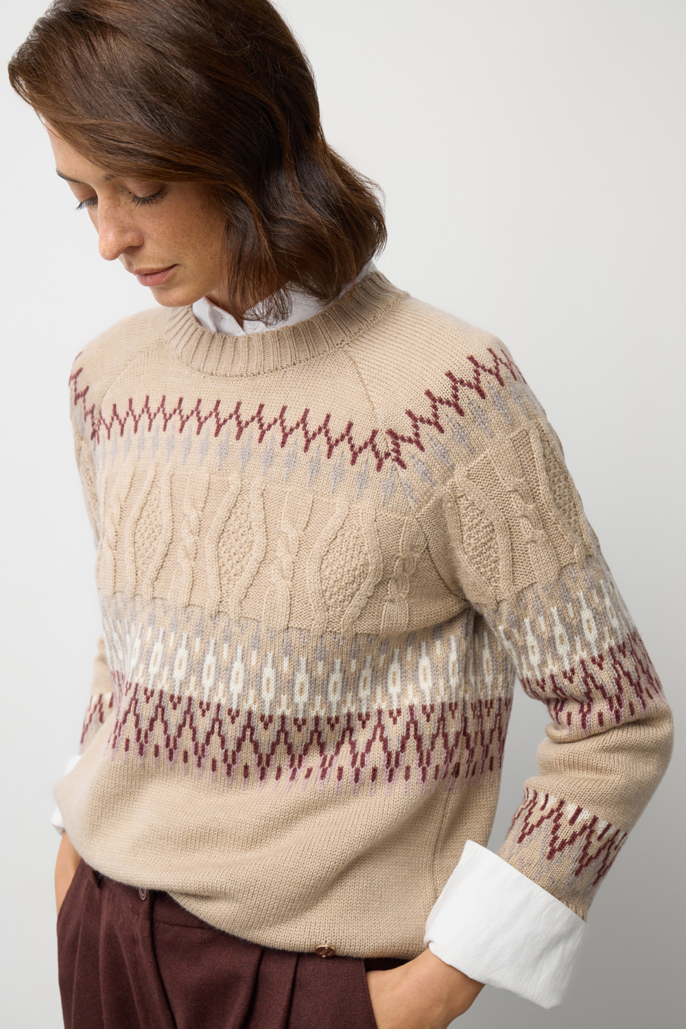 Джемперы женские для мам, артикул: ЕВ 30278/ш, цвет: бежевый, фото 4