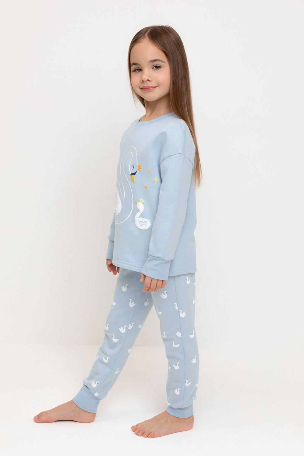 Пижама для девочки, артикул: К 1567, цвет: голубой, фото 4