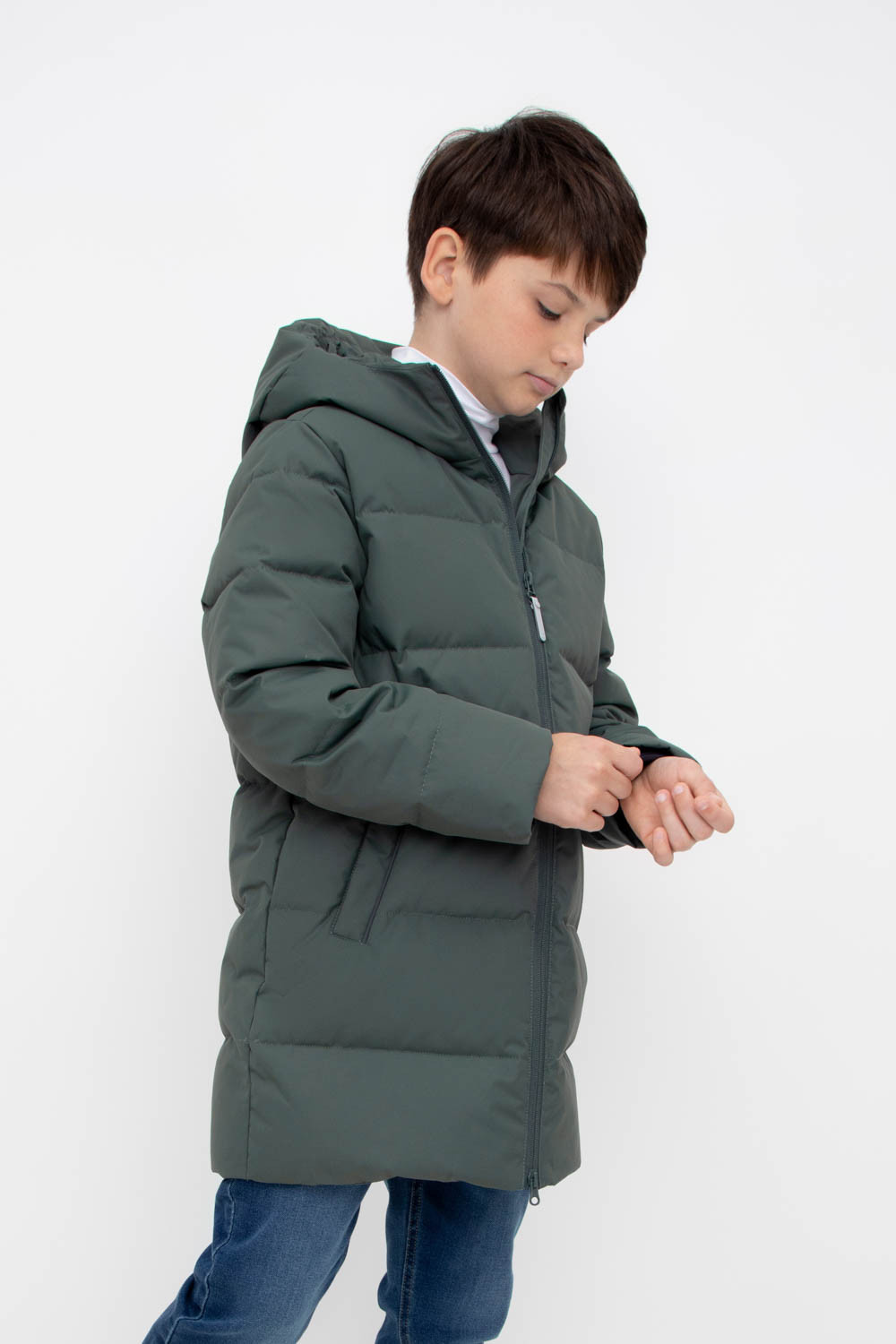 Пальто, плащи для мальчика, артикул: ВК 34071/2 УЗГ, цвет: зеленый, фото 4