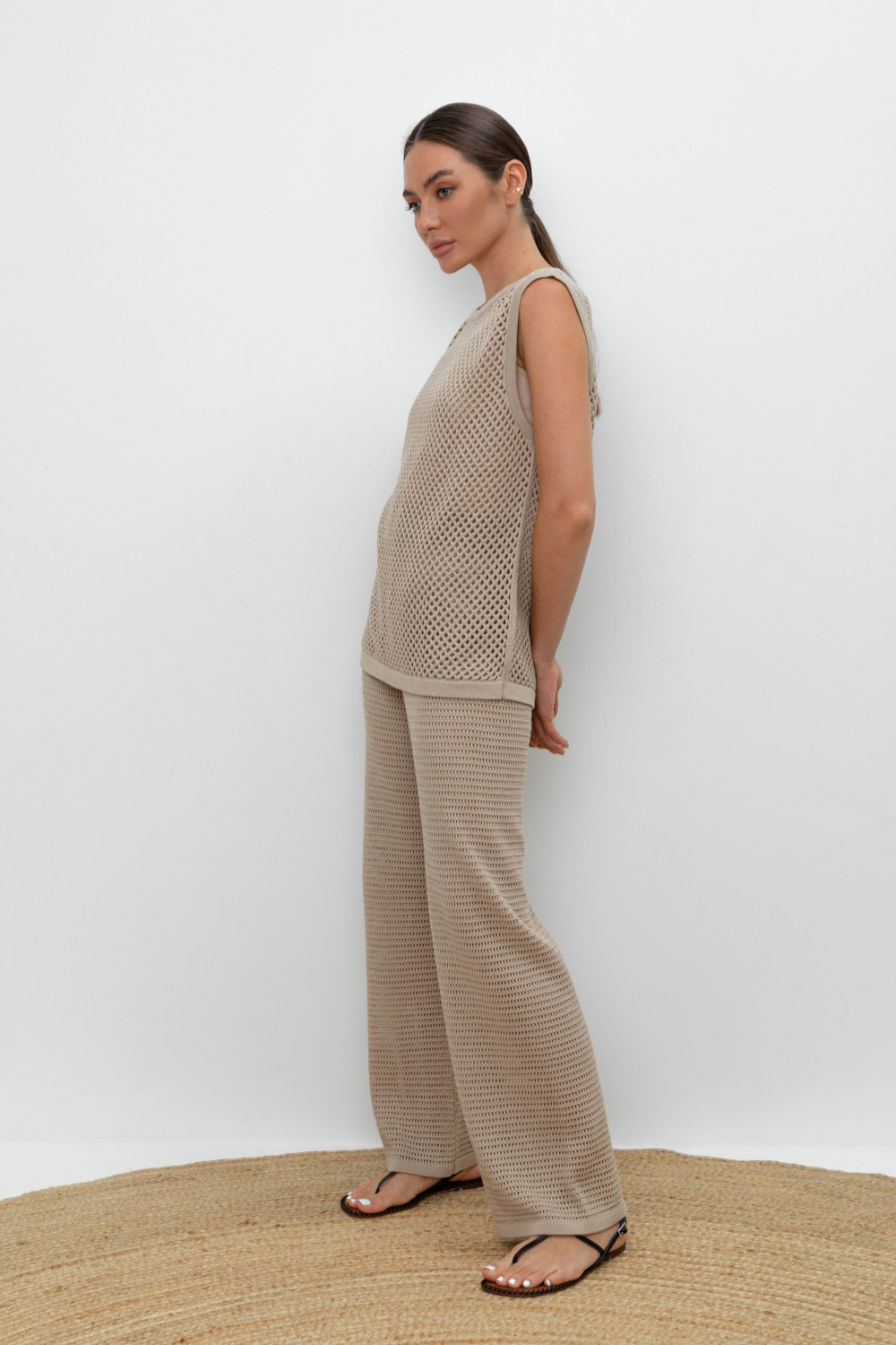 Брюки женские для мам, артикул: ЕВ 429, цвет: бежевый, фото 4