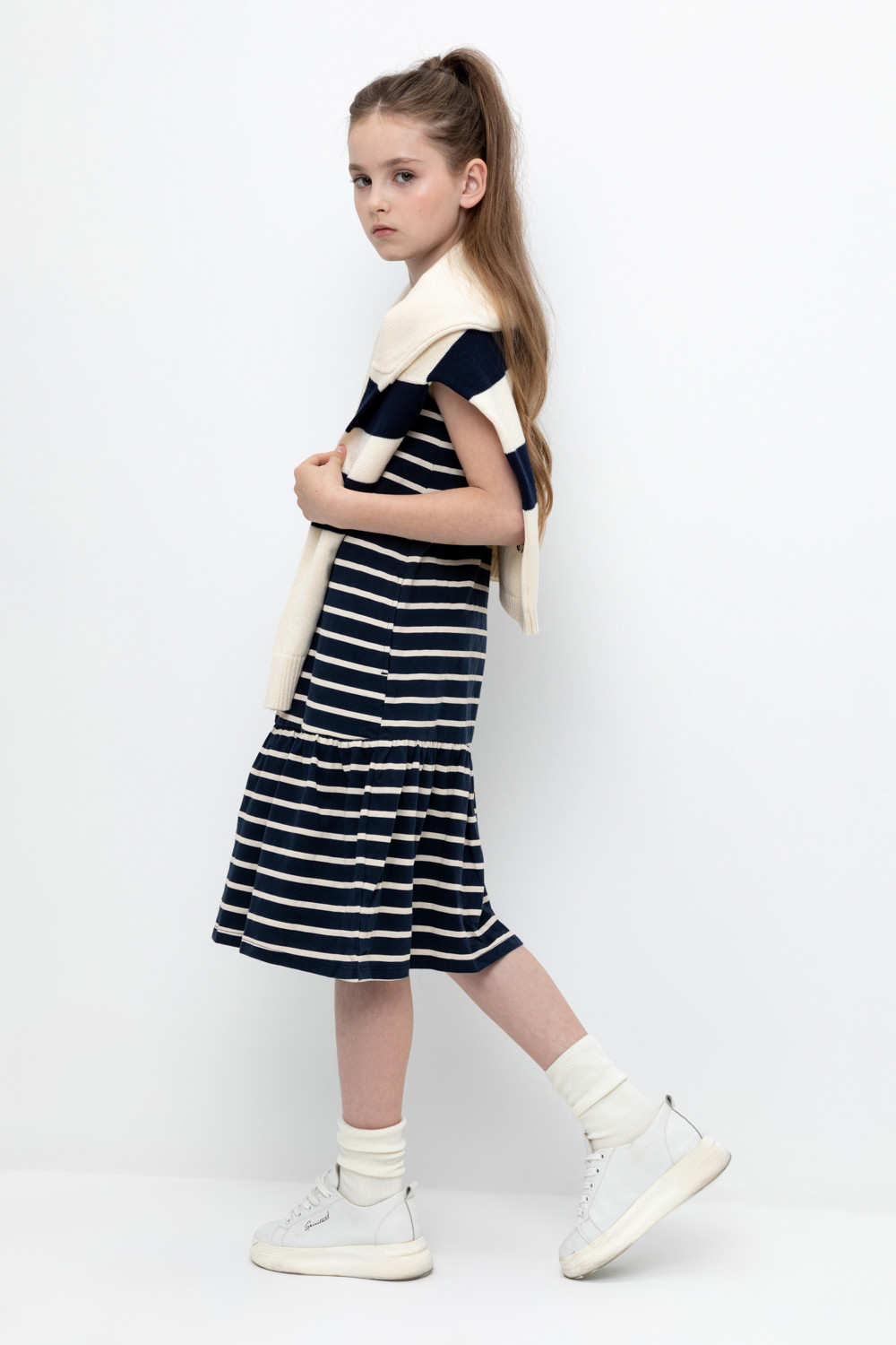 Сарафан для девочки, артикул: КР 5803, цвет: темно-синий, фото 4