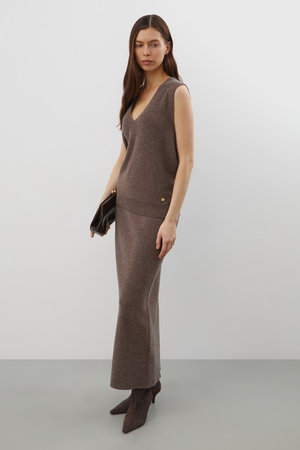 Юбки женские для мам, артикул: ЕВ 745/ш, цвет: коричневый, фото 4