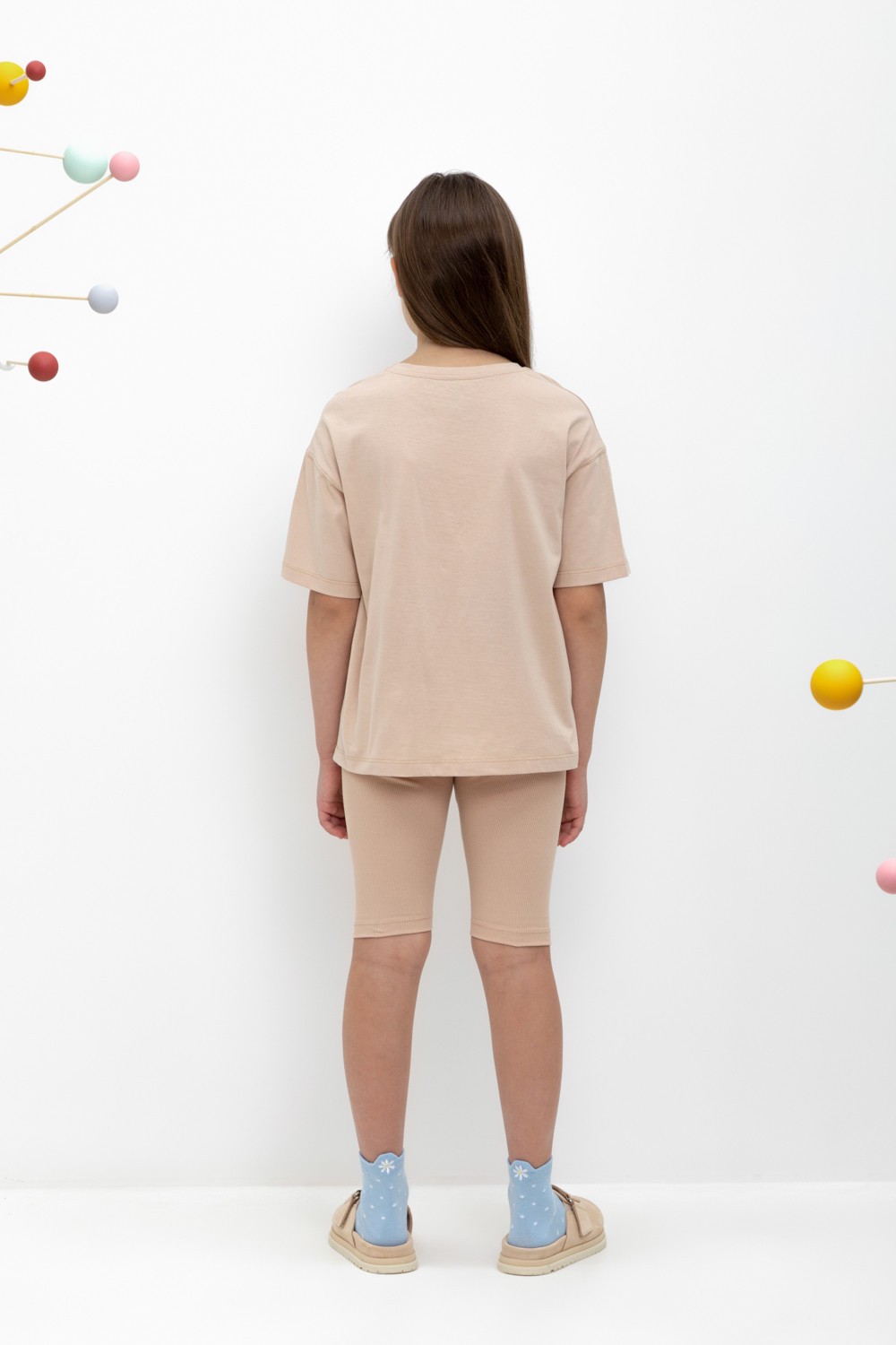 Лосины для девочки, артикул: КР 400556, цвет: бежевый, фото 4