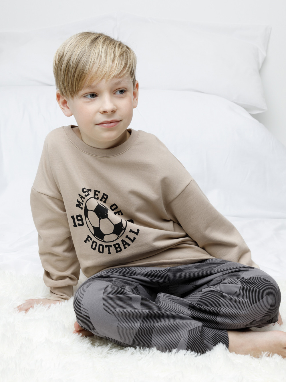 Пижама для мальчика, артикул: К 1567, цвет: бежевый, фото 4