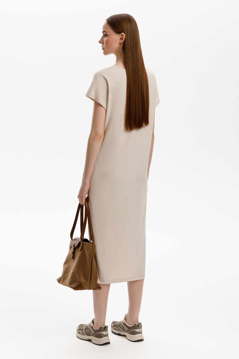 Платья женские для мам, артикул: ЕВТ 5030, цвет: бежевый, фото 4