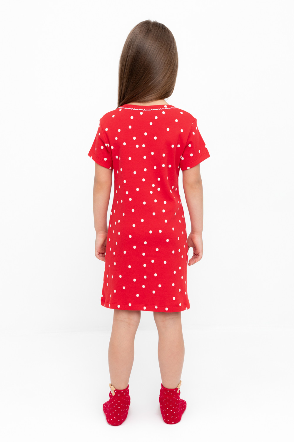 Ночная сорочка для девочки, артикул: К 1155, цвет: красный, фото 4