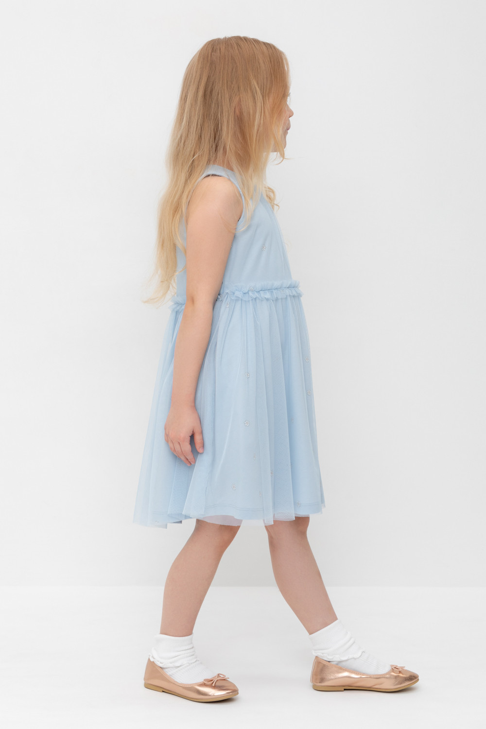 Платье для девочки, артикул: КР 5734-1, цвет: голубой, фото 4
