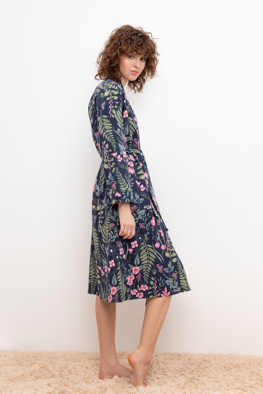 Халаты женские для мам, артикул: Е 50021, цвет: синий, фото 4