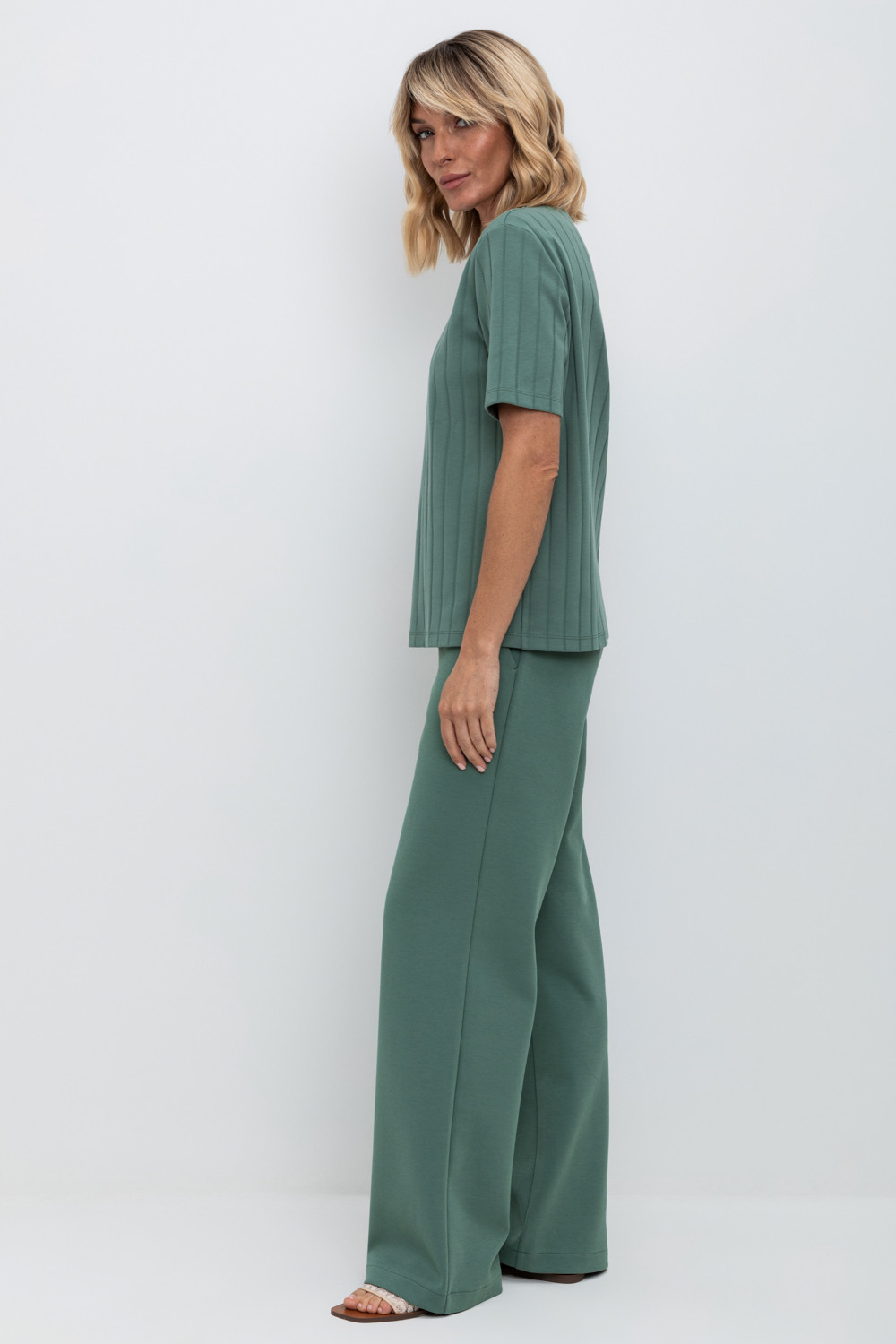 Брюки женские для мам, артикул: ЕВТ 4092, цвет: зеленый, фото 4