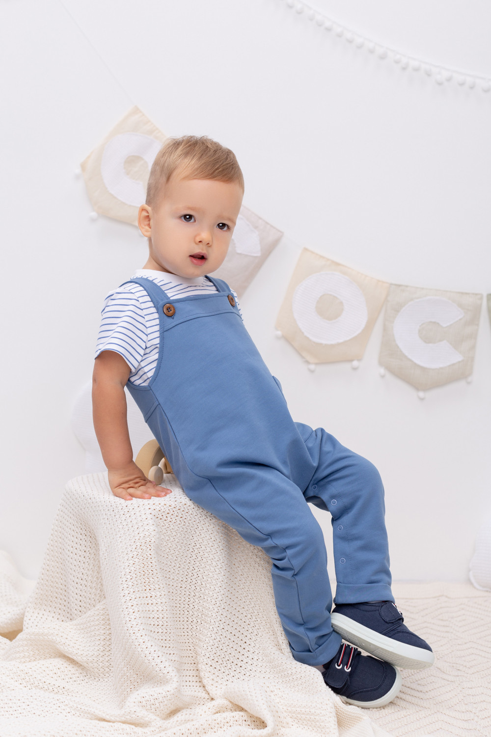 Полукомбинезон для мальчика, артикул: КР 6466, цвет: синий, фото 4