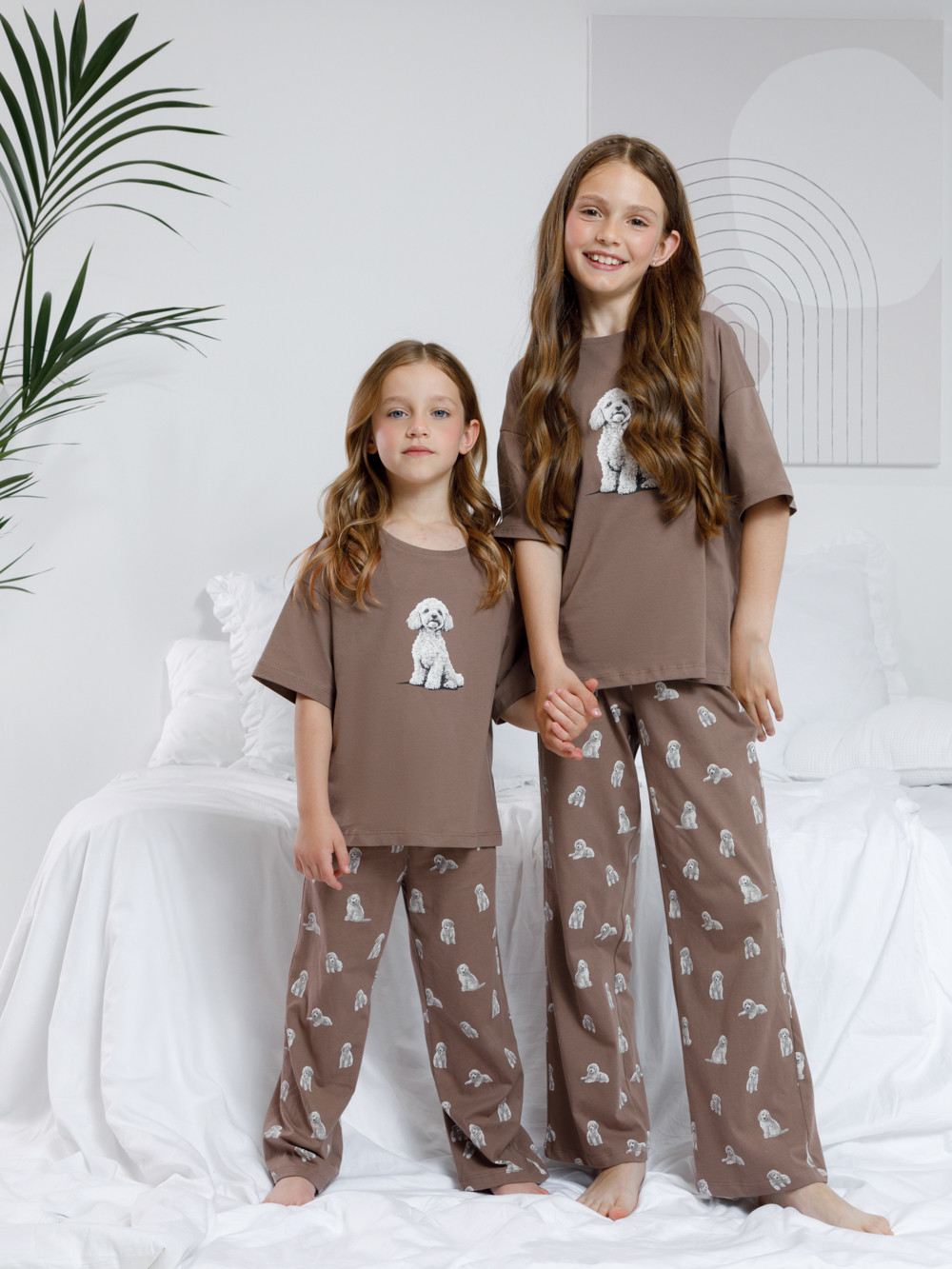 Пижама для девочки, артикул: МП 1657-1, цвет: коричневый, фото 4