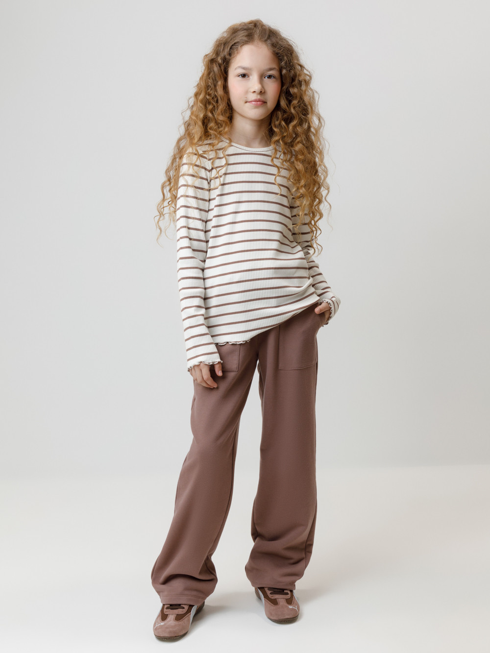 Лонгсливы для девочки, артикул: КР 302820, цвет: сахар, фото 4