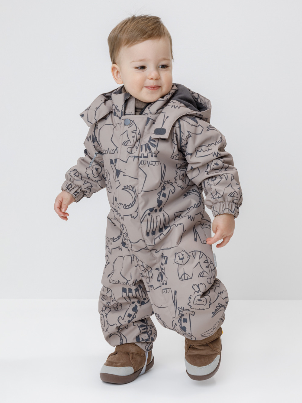 Комбинезоны утепленные для мальчика, артикул: ВК 60085/н/74 Ал, цвет: коричневый, фото 4