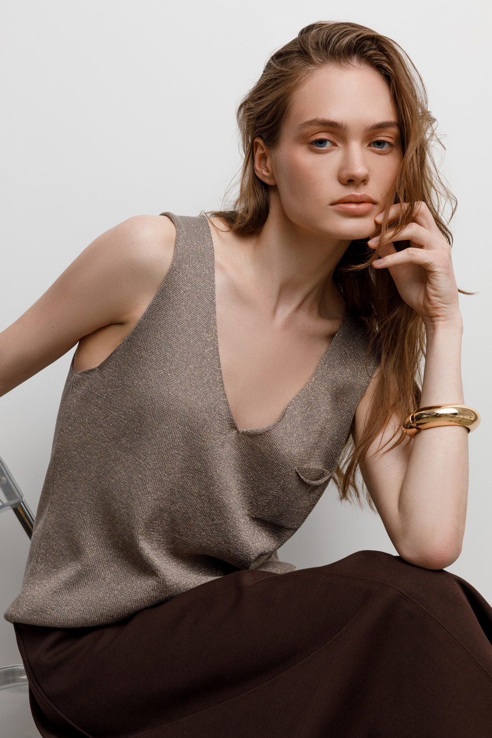 Майки женские для мам, артикул: ЕВ 30212, цвет: бежевый, фото 4