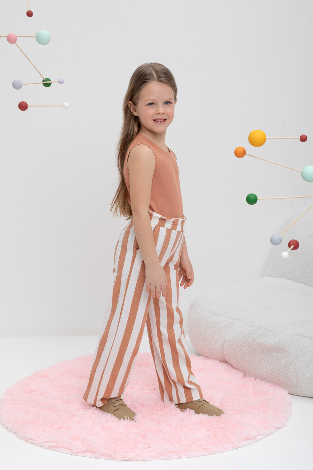 Брюки для девочки, артикул: КР 400691, цвет: коричневый, фото 4