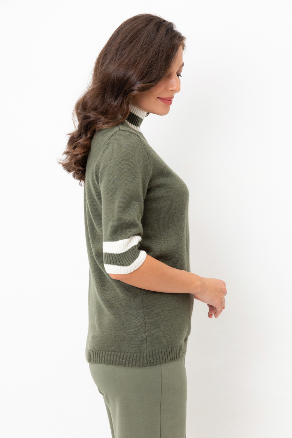 Джемперы женские для мам, артикул: ЕВ 30045/24ш, цвет: зеленый, фото 4