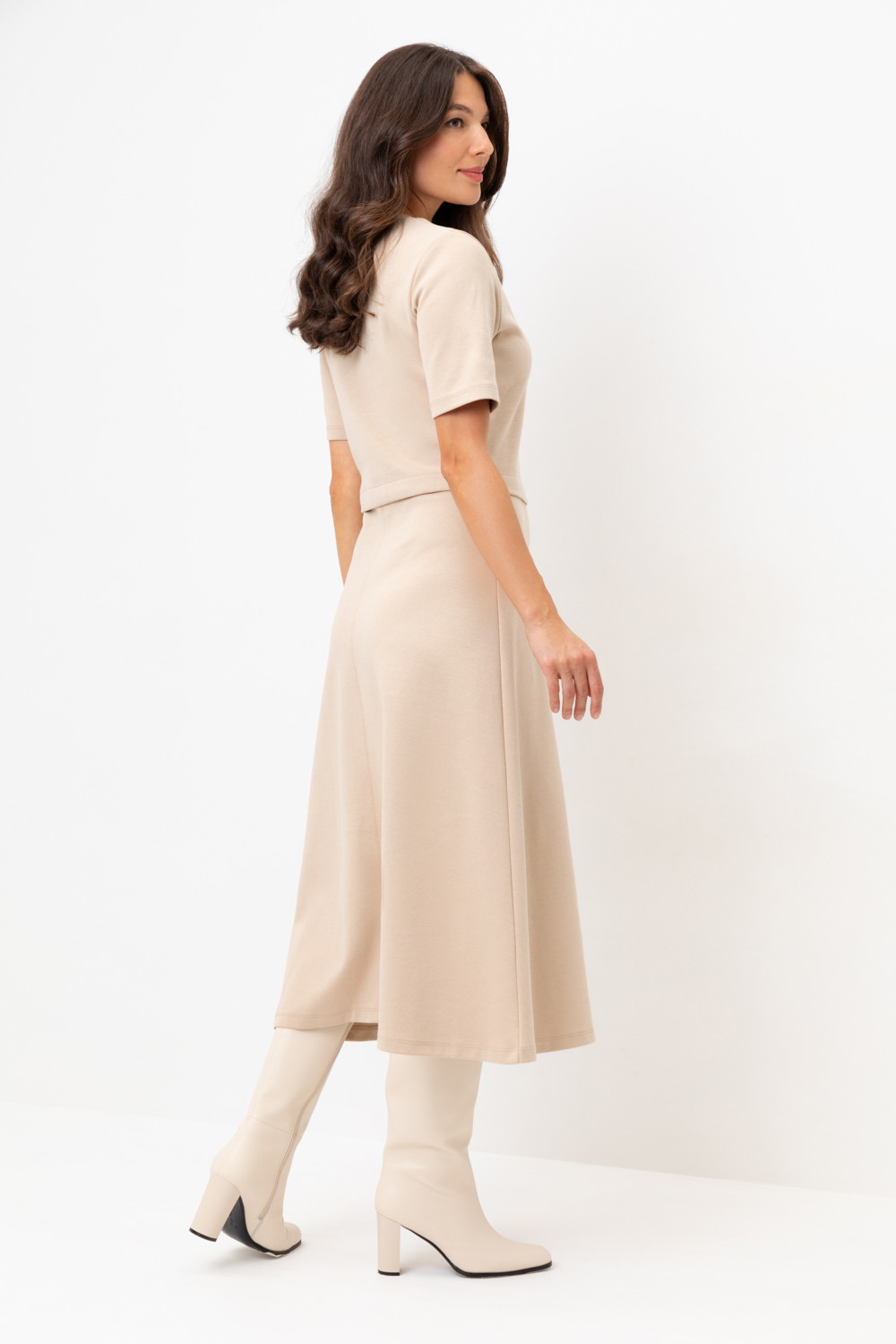 Платья женские для мам, артикул: ЕВТ 5058, цвет: бежевый, фото 4