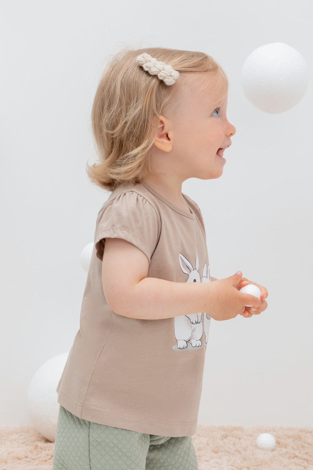 Футболка для девочки, артикул: КР 302260, цвет: бежевый, фото 4