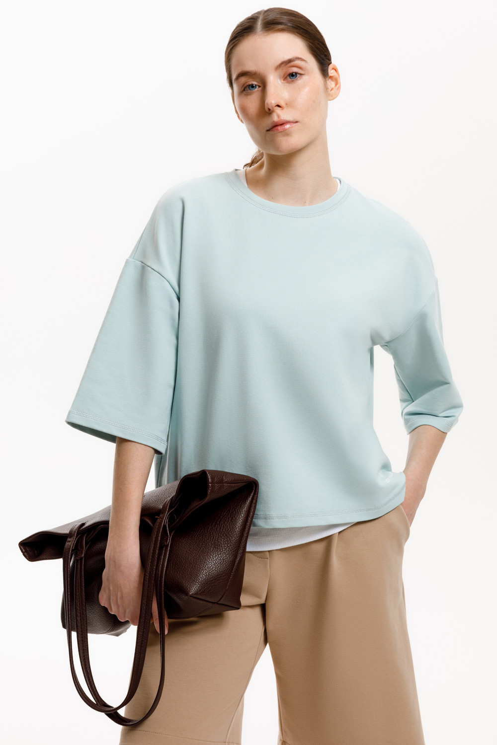 Джемперы женские для мам, артикул: ЕВТ 3272, цвет: минт, фото 4