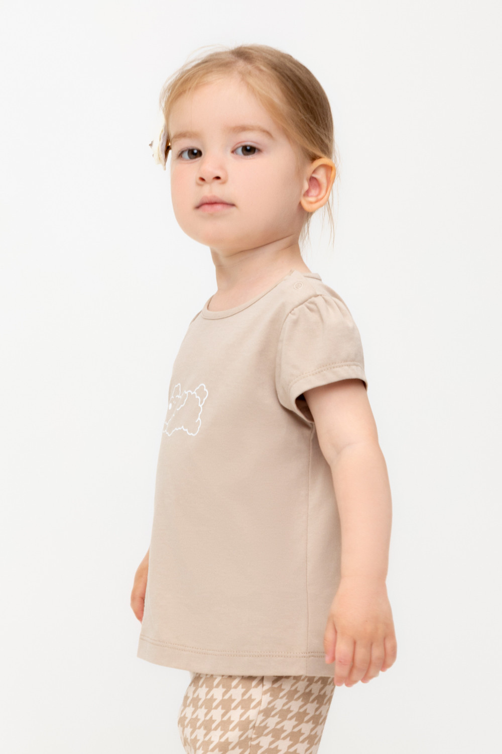 Футболка для девочки, артикул: КР 302548, цвет: бежевый, фото 4