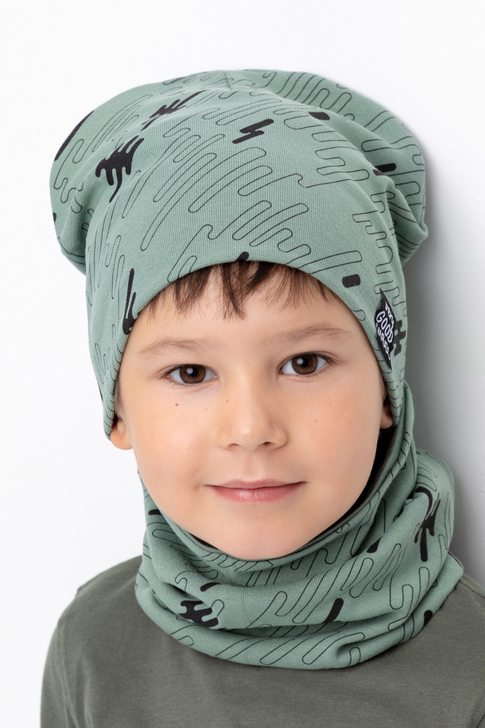 Шапка для мальчика, артикул: К 8125, цвет: зеленый, фото 4