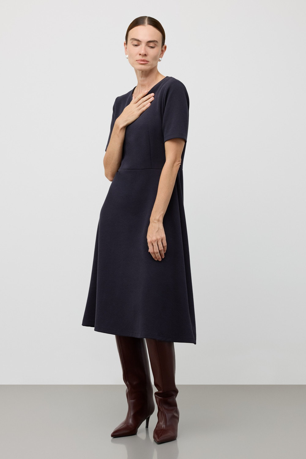 Платья женские для мам, артикул: ЕВТ 5097, цвет: синий, фото 4