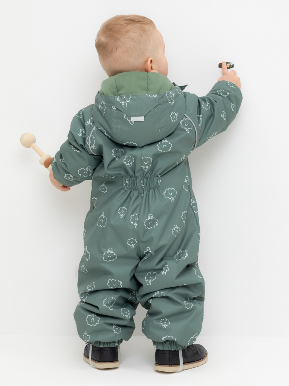 Комбинезоны утепленные для мальчика, артикул: ВК 60085/н/56 УЗГ, цвет: зеленый, фото 4