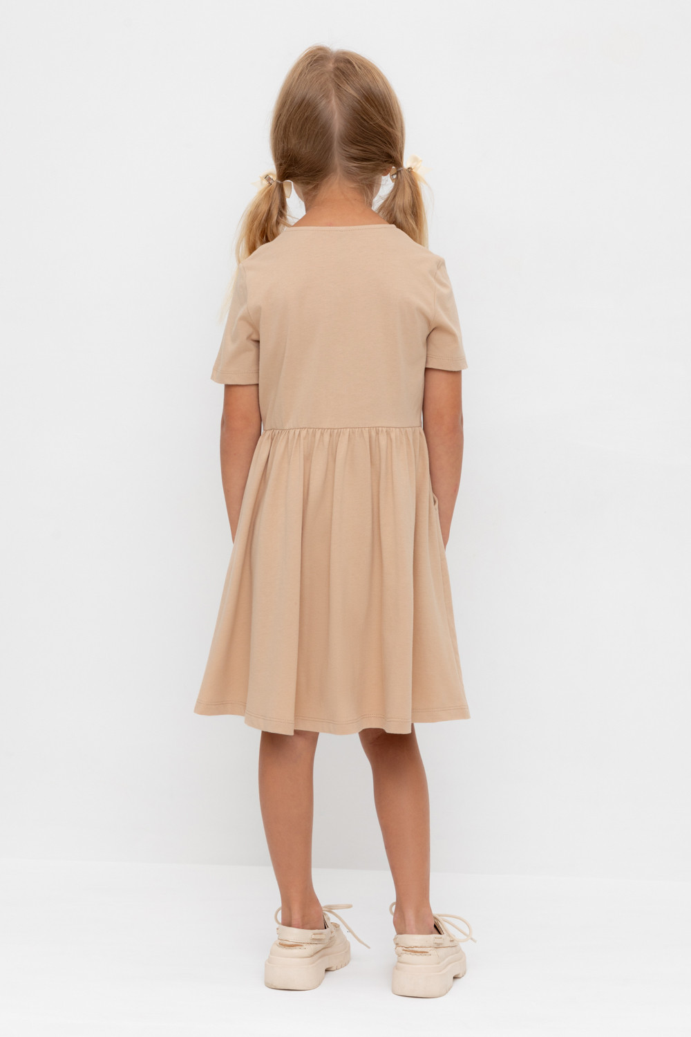 Платье для девочки, артикул: КР 5876-1, цвет: бежевый, фото 4