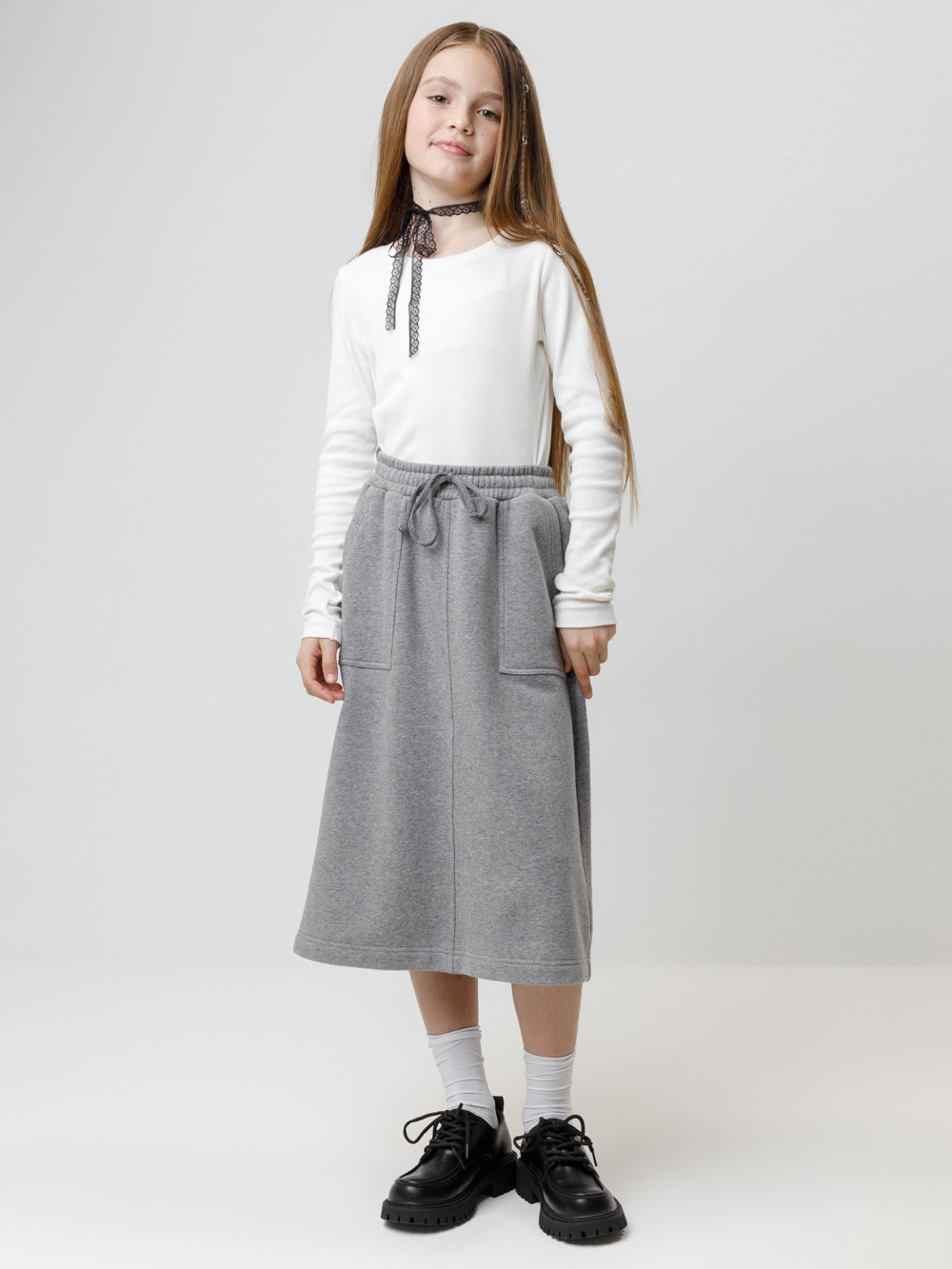 Юбка для девочки, артикул: КР 7151, цвет: серый, фото 4