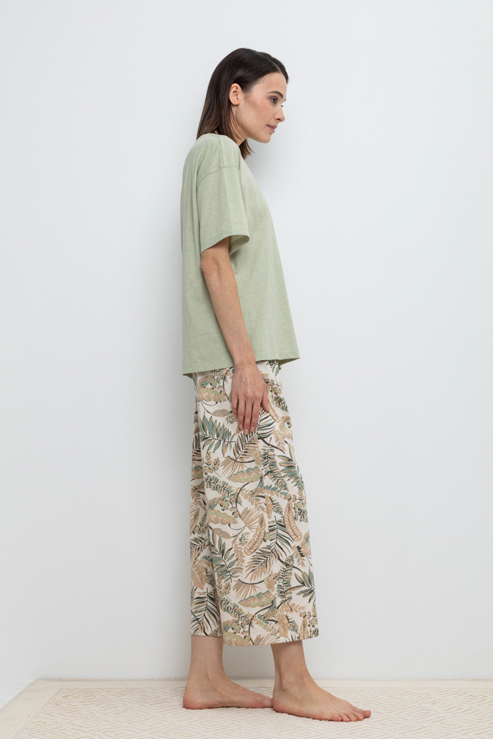 Брюки для дома для мам, артикул: Е 40037, цвет: светло-бежевый, фото 4