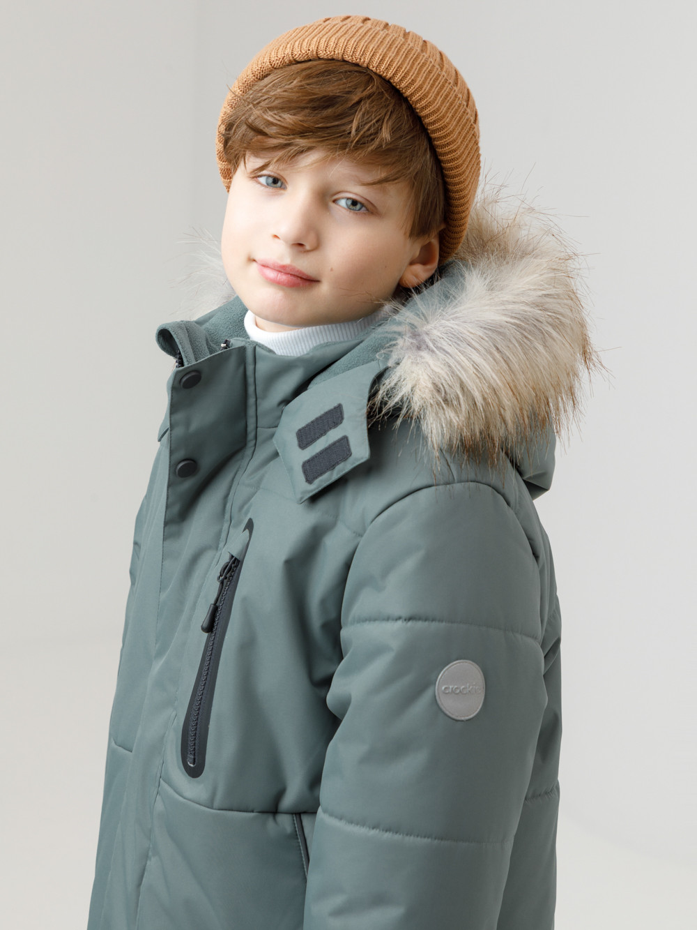 Пальто, плащи для мальчика, артикул: ВК 36110/2 ГР, цвет: зеленый, фото 4