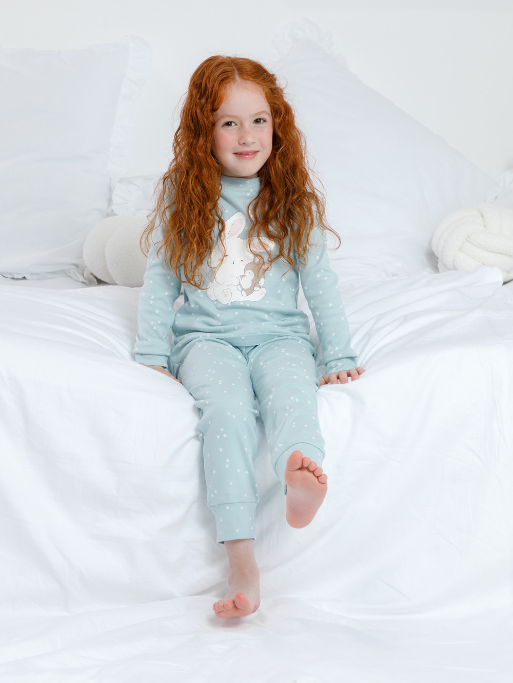 Пижама для девочки, артикул: К 1621, цвет: голубой, фото 3