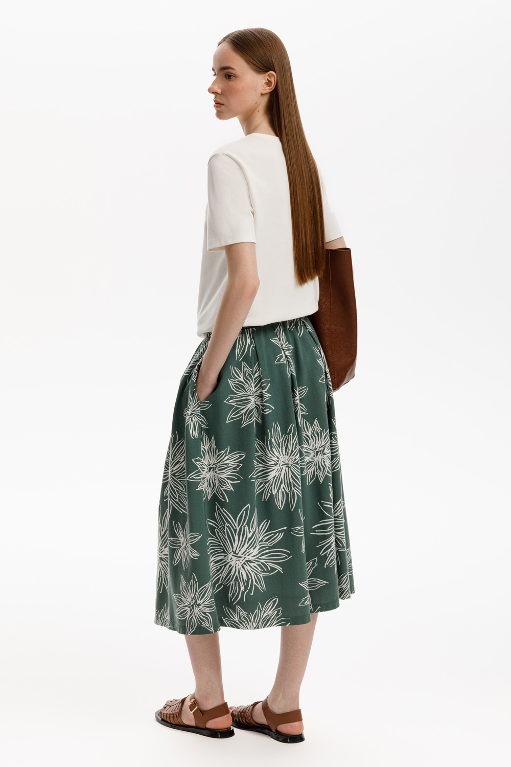 Юбки женские для мам, артикул: ЕВТ 7013, цвет: зеленый, фото 4