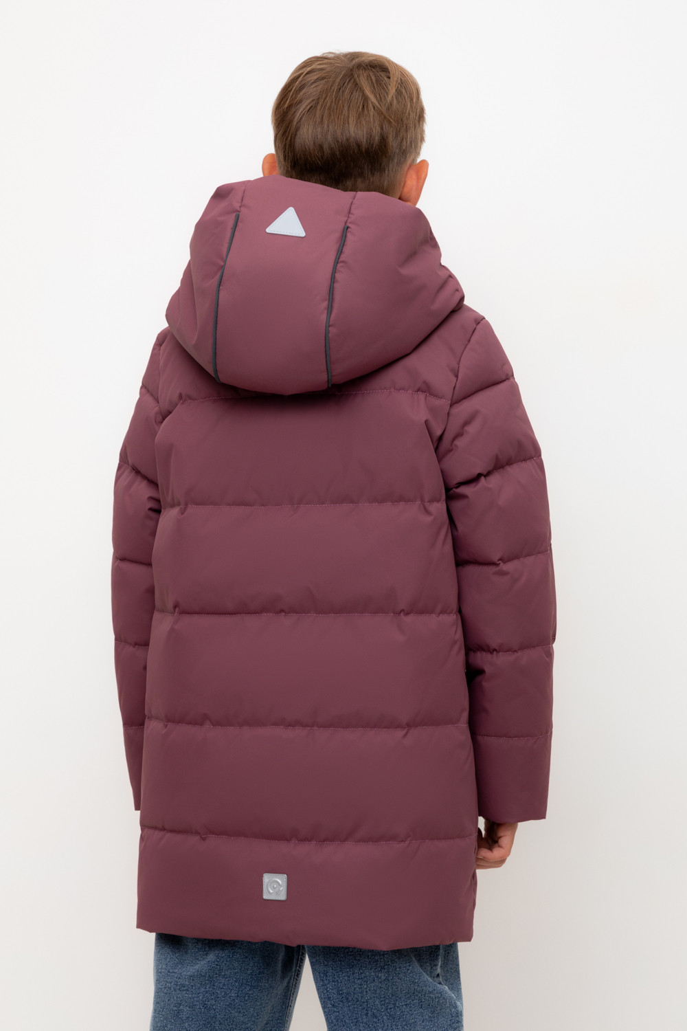 Пальто, плащи для мальчика, артикул: ВК 34070/2 УЗГ (122-158), цвет: бордовый, фото 4