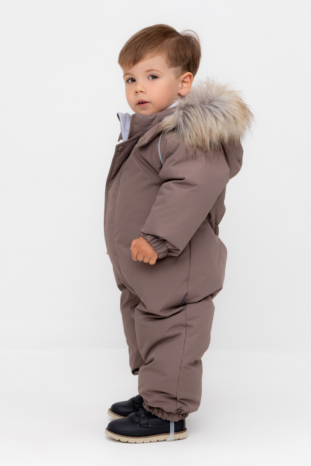 Комбинезоны утепленные для мальчика, артикул: ВК 60106/5 УЗГ, цвет: кофейный, фото 4