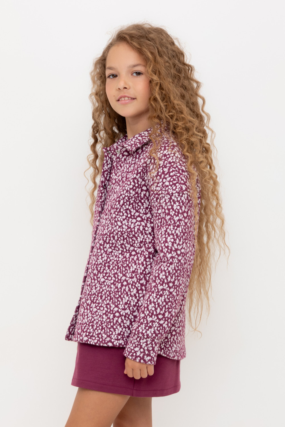 Рубашка для девочки, артикул: КР 302578, цвет: бордовый, фото 4