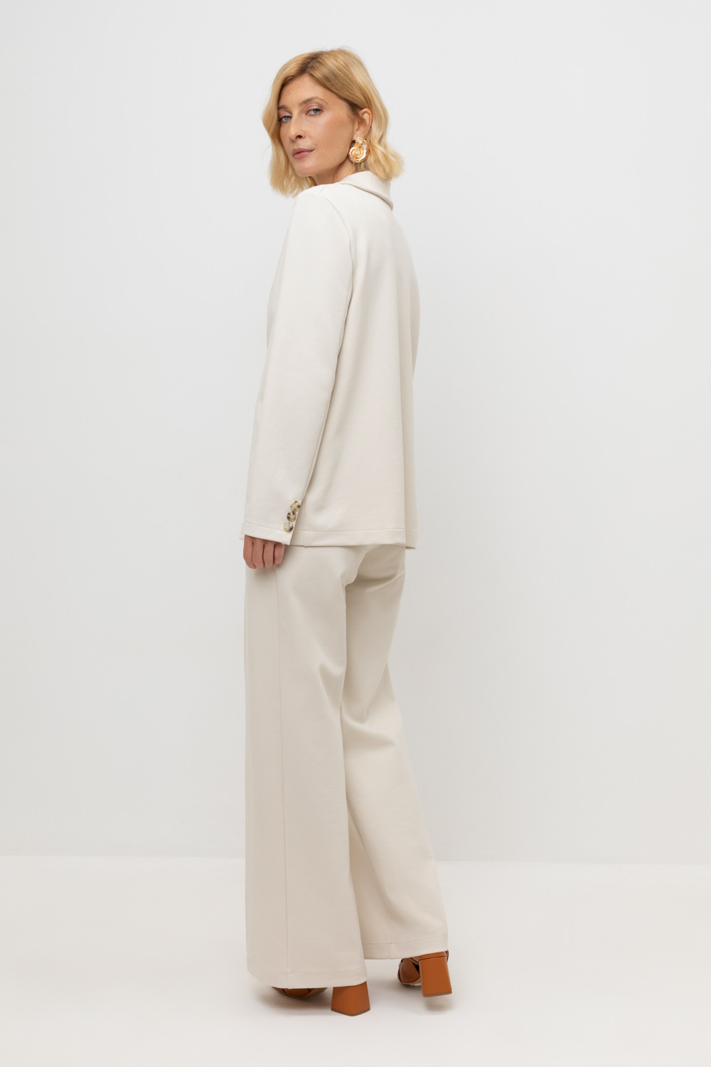 Брюки женские для мам, артикул: ЕВТ 4139, цвет: светло-бежевый, фото 4