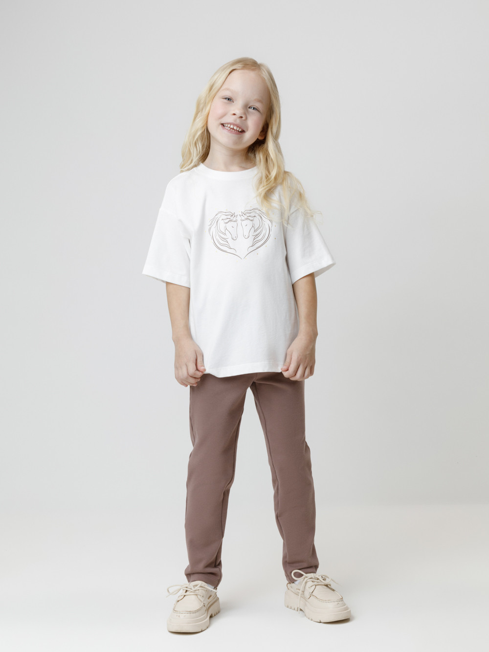 Брюки для девочки, артикул: КР 400864, цвет: кофейный, фото 4