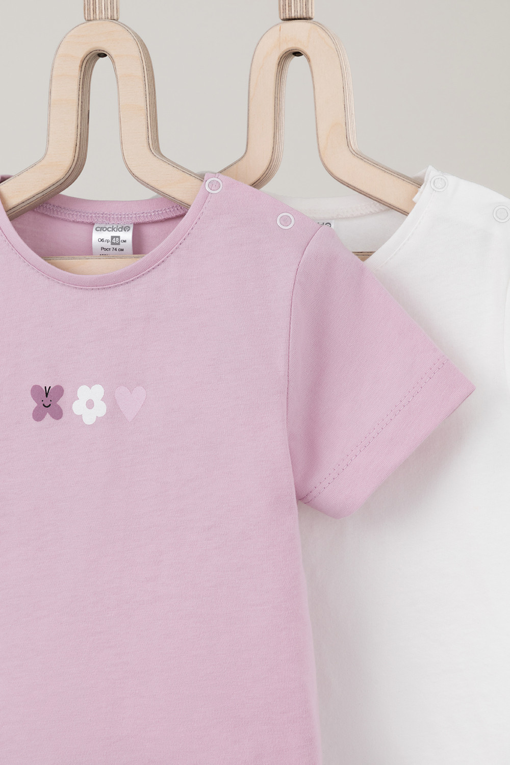 Футболка для новорожденных, артикул: К 302759-2уп, цвет: сахар, фото 4